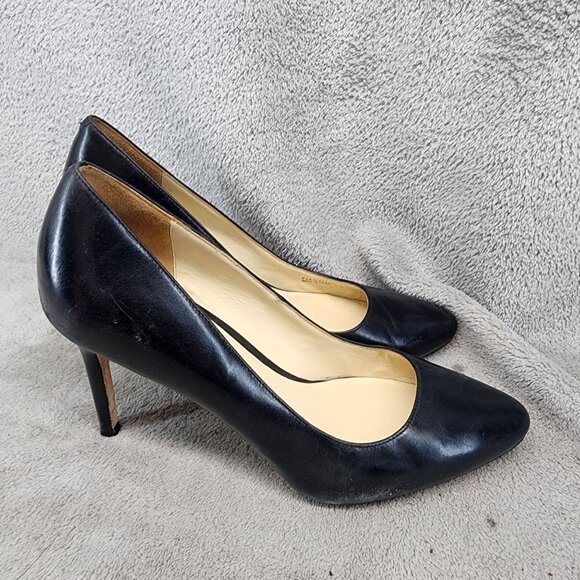 Cole Haan Shoes Womens Size 8.5 Bethany Black Leather Pointed Toe Pump Heels - Picture 5 of 13